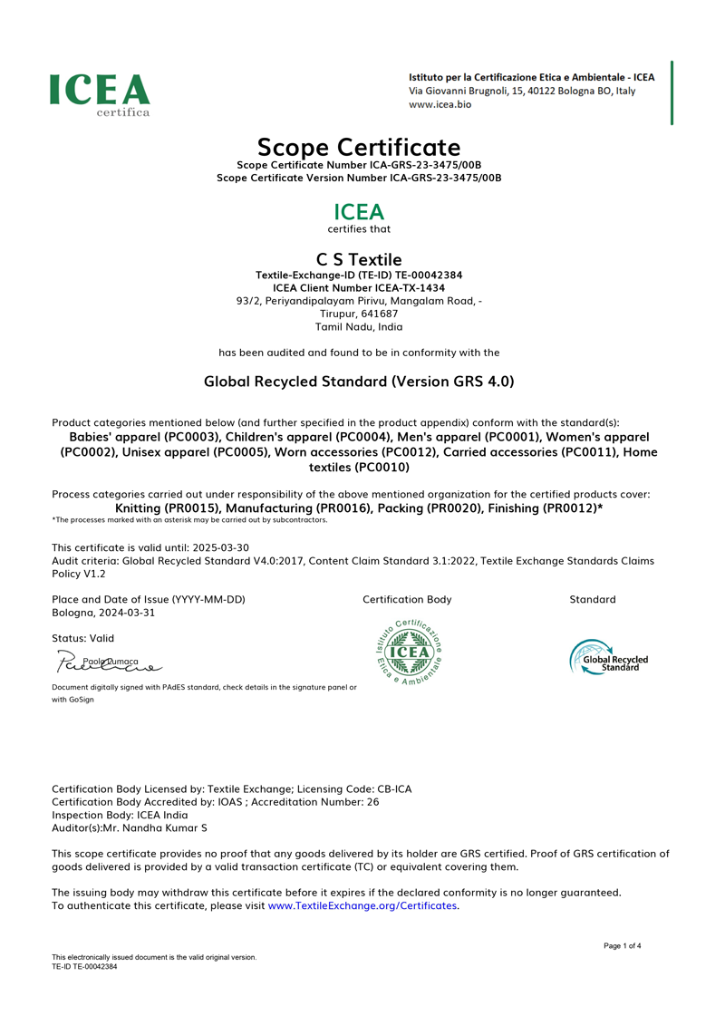 GRS certificate